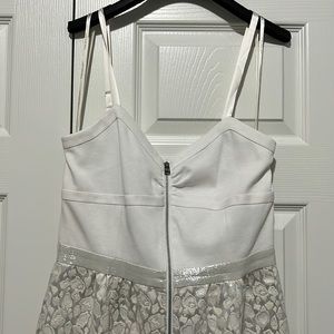 Marc NY white mini dress with detail on skirt